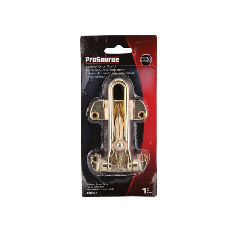 ProSource 20546BSB-PS Security Door Guard, 4-1/8 in L, 2-1/2 in W, 3 in H, Zinc Die-Cast, Brass