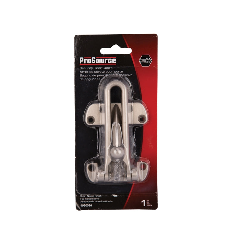 ProSource 20546SCB-PS Security Door Guard, 4-1/8 in L, 2-1/2 in W, 3 in H, Zinc Die-Cast, Satin Chrome