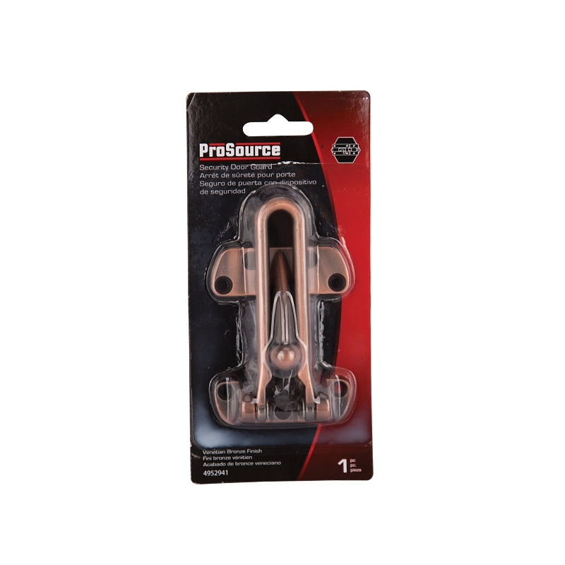 ProSource 20546VB-PS Security Door Guard, 4-1/8 in L, 2-1/2 in W, 3 in H, Zinc Die-Cast, Venetian Bronze