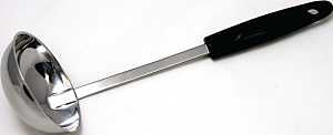 Chef Craft 12960 Soup Ladle, 3.2 oz Volume, 11-1/2 in OAL, Stainless Steel, Black, Chrome