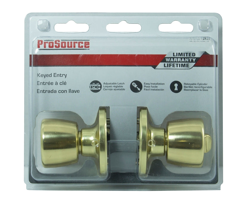 ProSource TS700BRA4V Entry Knob, Stainless Steel, K3, KW1 Keyway, 3 Grade, Pack of 3