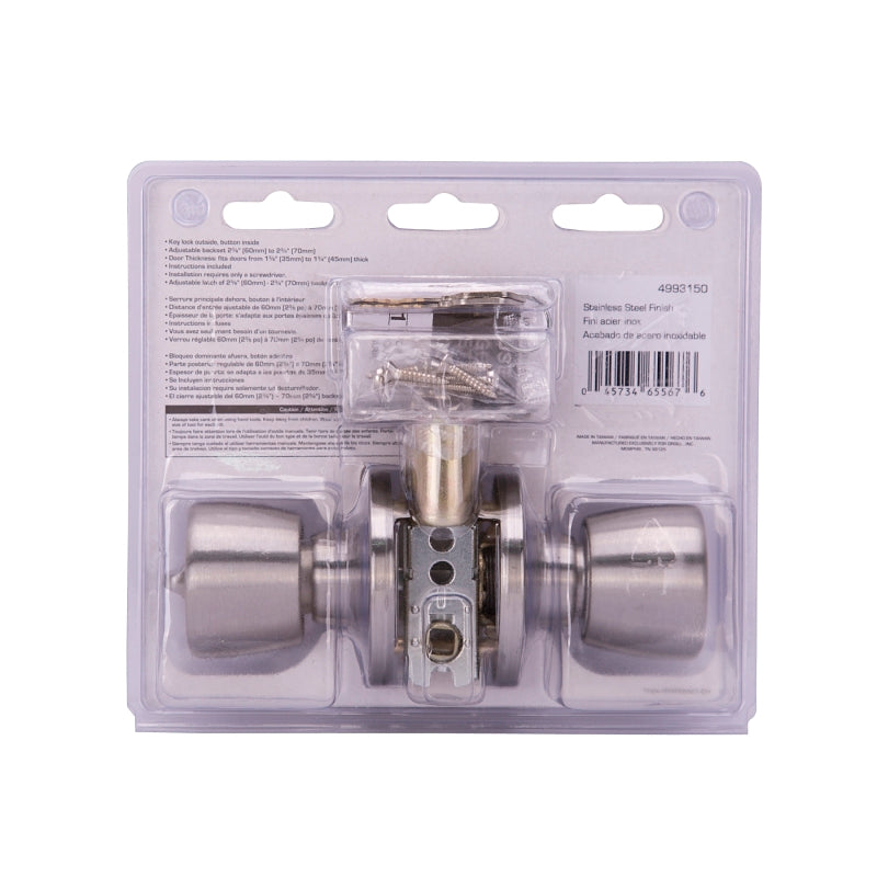 ProSource TS600BRA4V Entry Knob, Stainless Steel, K3, KW1 Keyway, 3 Grade, Pack of 3