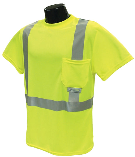 Radians ST11-2PGS-2X Safety T-Shirt, 2XL, Polyester, Green, Short Sleeve