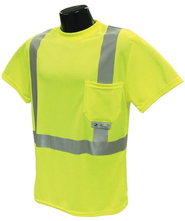 Radians ST11-2PGS-XL Safety T-Shirt, XL, Polyester, Green, Short Sleeve