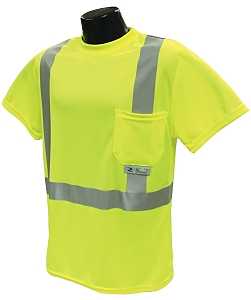 Radians ST11-2PGS-M Safety T-Shirt, M, Polyester, Green, Short Sleeve, Pullover Closure