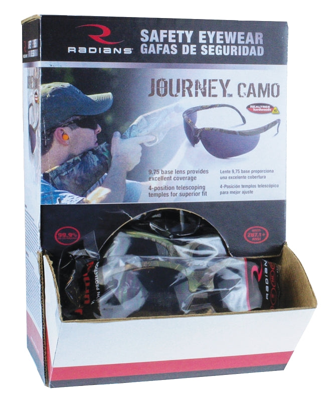 Radians JR4H20ID-GF12 Safety Glasses, Hard-Coated Lens, Realtree Camo Frame, Pack of 12