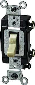 Leviton C21-05501-LHI Series Toggle Switch, Ivory, 15 A, 120 V, Thermoplastic Housing Material