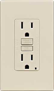 Leviton C36-GFNT1-0PT GFCI Duplex Receptacle, 2 -Pole, 15 A, 125 V, Back, Side Wiring, NEMA: 5-15R, Light Almond