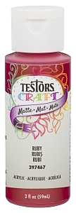 Testors 297467 Acrylic Craft Paint, Matte, Ruby, 2 oz, Bottle