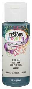 Testors 297481 Craft Paint, Matte, Deep Sea, 2 oz, Bottle