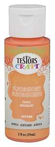 Testors 297504 Acrylic Craft Paint, Fluorescent Orange, 2 oz, Bottle