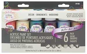 Testors 297582 Craft Paint Set, Assorted, 2 oz, Bottle, 6/PK