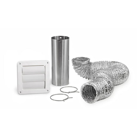 Lambro 1379W Wall Louvered Vent Kit, Plastic, (1) 4 in White Plastic Exhaust Wall Louvered Vent