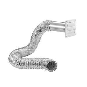 Lambro 1379W Wall Louvered Vent Kit, Plastic, (1) 4 in White Plastic Exhaust Wall Louvered Vent