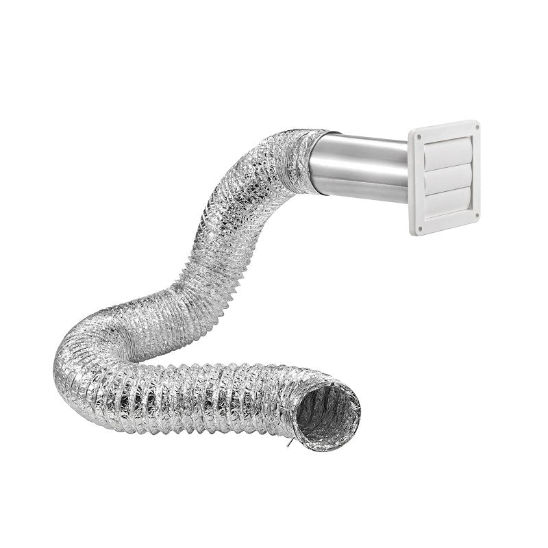 Lambro 1379W Wall Louvered Vent Kit, Plastic, (1) 4 in White Plastic Exhaust Wall Louvered Vent