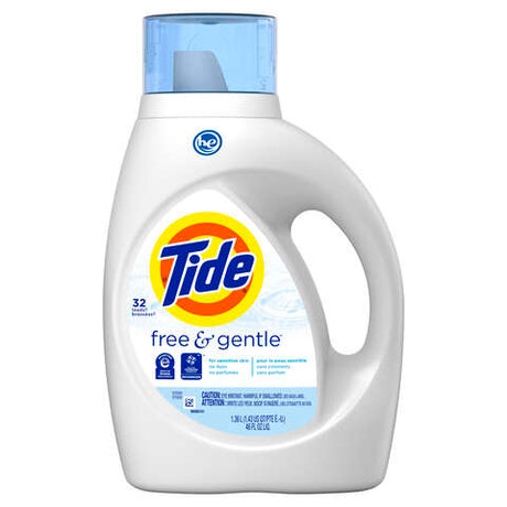 Tide Free & Gentle No Scent Laundry Detergent Liquid 46 oz 1 pk, Pack of 6