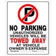 HILLMAN English White No Parking Sign 19 in. H X 15 in. W, Pack of 6
