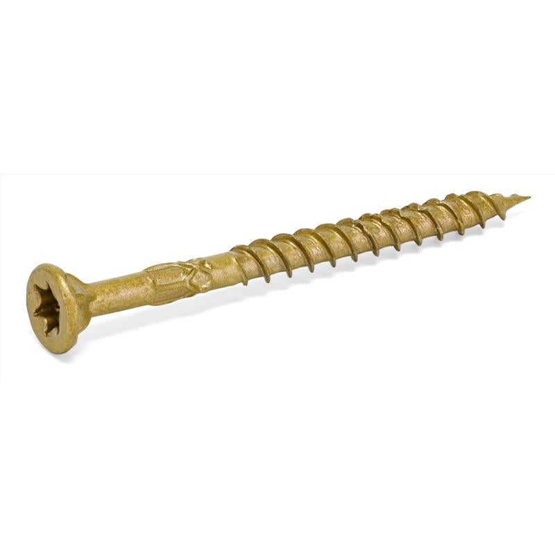 HILLMAN Power Pro No. 9 in. X 2-1/2 in. L Bronze Star Flat Head Premium Deck Screws 5 lb 443 pk