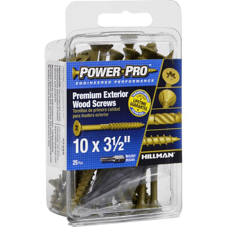 HILLMAN Power Pro No. 10 in. X 3-1/2 in. L Bronze Star Flat Head Premium Deck Screws 1 lb 25 pk