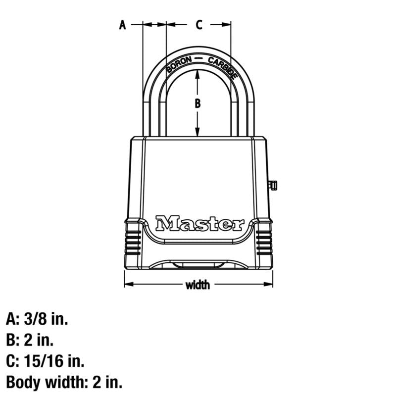 Master Lock Magnum 2-1/4 in. W Die-Cast Zinc 4-Pin Cylinder Weather-Resistant Padlock
