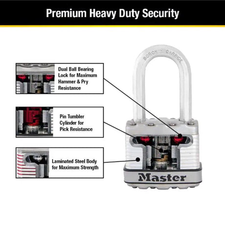 Master Lock Magnum 1-3/4 in. W Stainless Steel Ball Bearing Locking Weather-Resistant Padlock