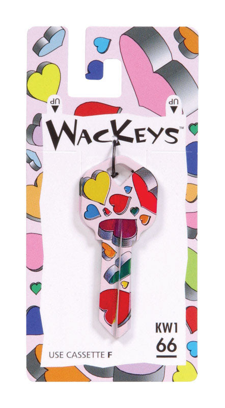 HILLMAN Wackey Hearts House/Office Universal Key Blank KW1 Single, Pack of 6