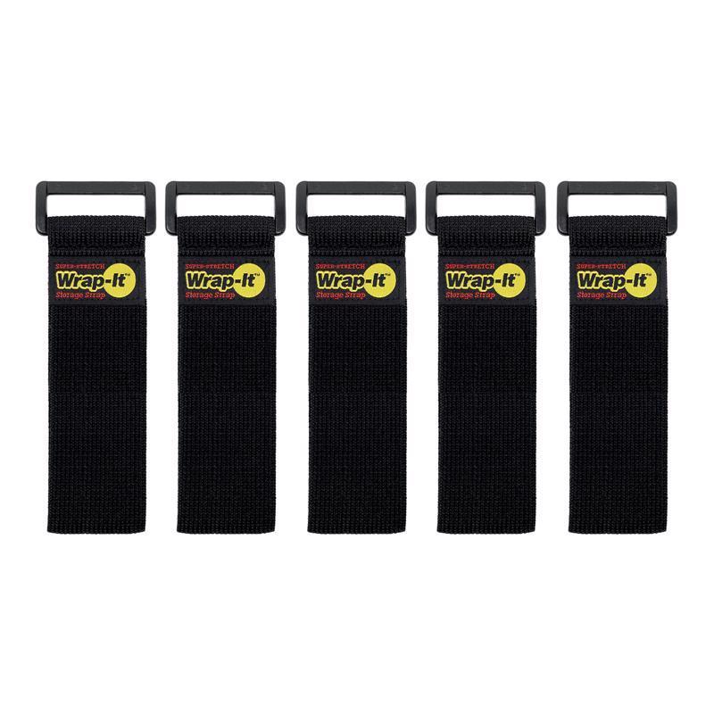 Wrap-It Super-Stretch 1 in. W X 9 in. L Black Stretch Storage Straps 10 lb 5 pk
