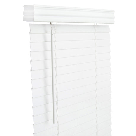 Living Accents Faux Wood 2 in. Blinds 34 in. W X 60 in. H White Cordless