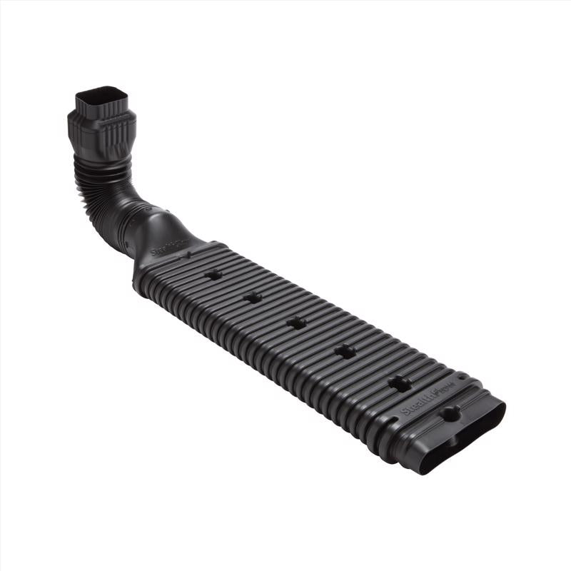 Amerimax StealthFlow 4.75 in. H X 7.25 in. W X 43 in. L Black Vinyl K Downspout Extension