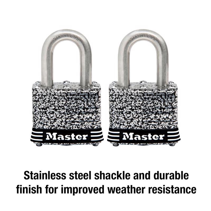 Master Lock 1-9/16 in. W Laminated Steel 4-Pin Tumbler Weather-Resistant Padlock