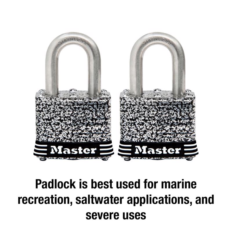 Master Lock 1-9/16 in. W Laminated Steel 4-Pin Tumbler Weather-Resistant Padlock