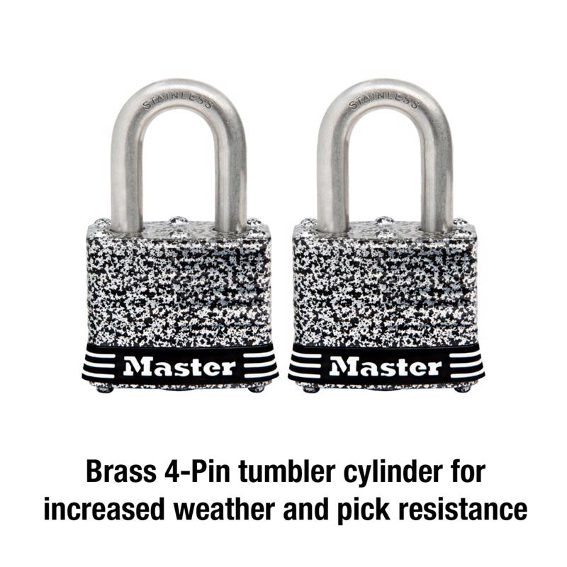 Master Lock 1-9/16 in. W Laminated Steel 4-Pin Tumbler Weather-Resistant Padlock