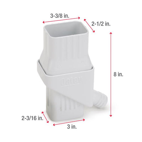 Oatey Mystic 8 in. H X 4 in. W X 6 in. L White Plastic Rain Collection System