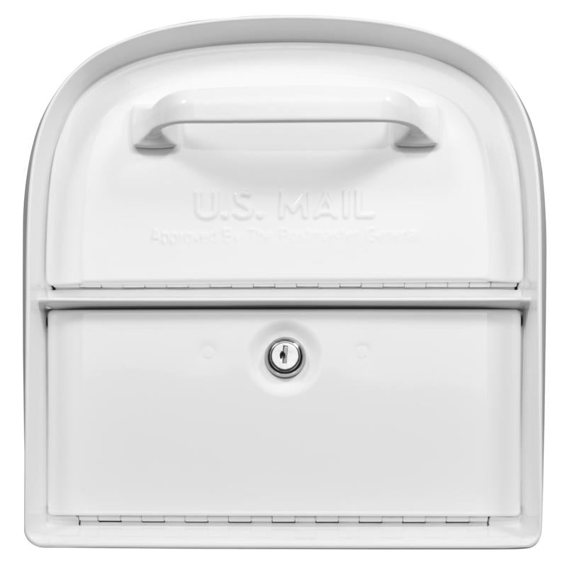 Architectural Mailboxes Oasis Classic Galvanized Steel Post Mount White Mailbox