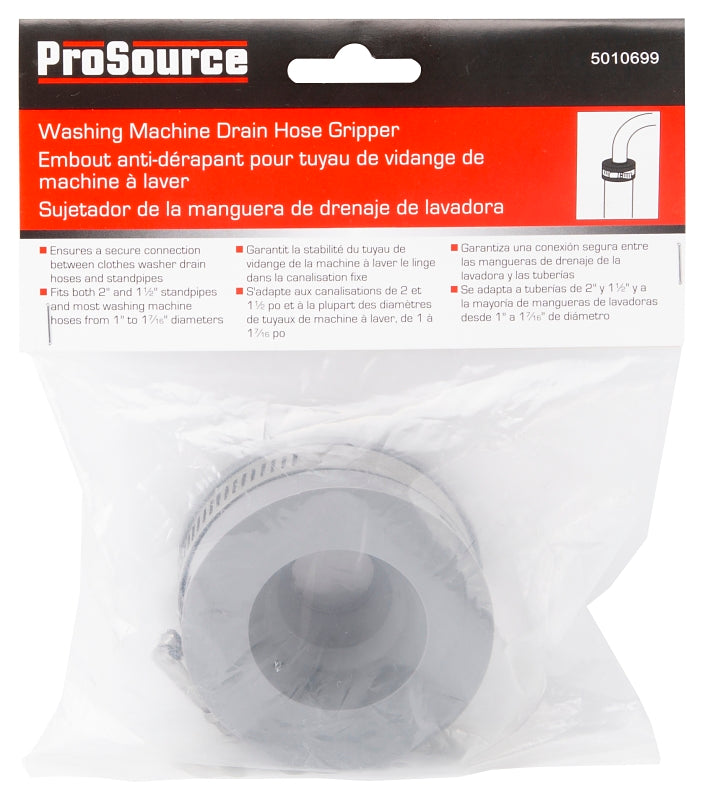 ProSource HG-1 Washer Hose Connector, Washing Machine, PVC/Stainless Steel, Gray, Gray