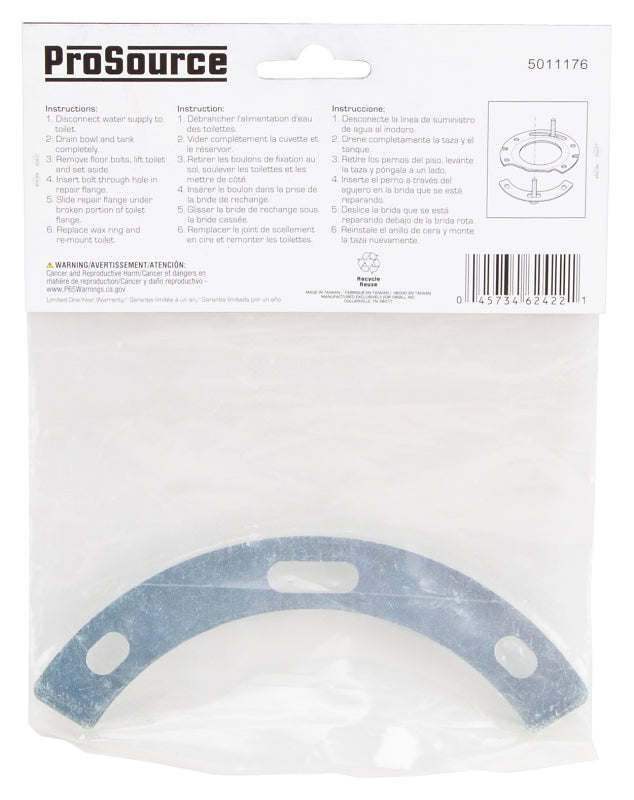 ProSource SF-100 Toilet Repair Flange, Steel, Silver