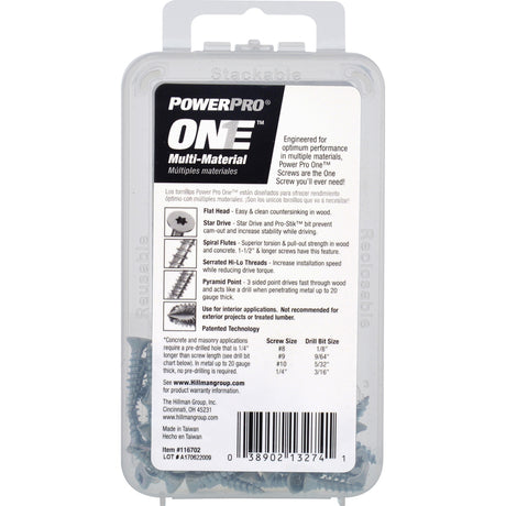 HILLMAN Power Pro No. 8 Ga. X 3/4 in. L Star Flat Head Coarse Multi-Material Screws