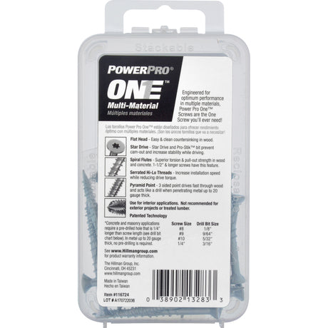 HILLMAN Power Pro No. 8 Ga. X 2 in. L Star Flat Head Coarse Multi-Material Screws