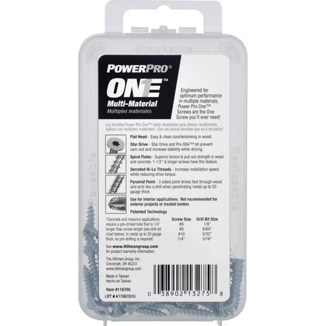 HILLMAN Power Pro No. 6 Ga. X 3/4 in. L Star Flat Head Coarse Multi-Material Screws