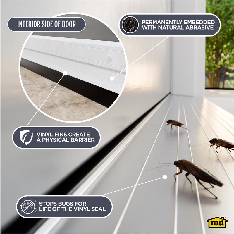 M-D Building Products DENY White Aluminum/Vinyl Sweep For Doors 36 in. L X 2.13 in.