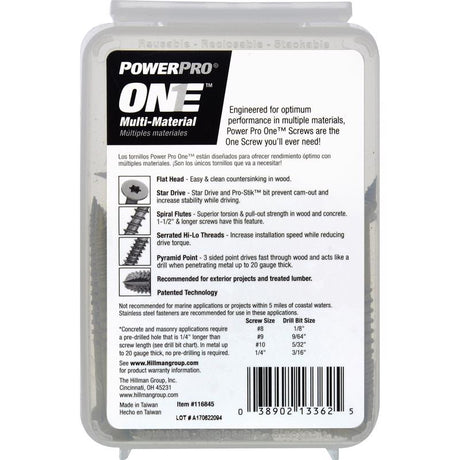 HILLMAN Power Pro No. 10 Ga. X 2-1/2 in. L Star Flat Head Coarse Multi-Material Screws