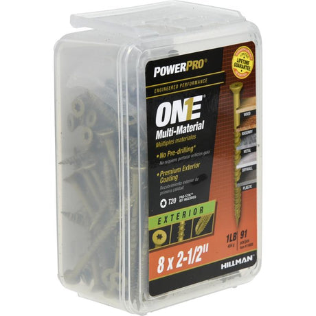 HILLMAN Power Pro No. 8 Ga. X 2-1/2 in. L Star Flat Head Coarse Multi-Material Screws