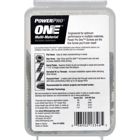 HILLMAN Power Pro No. 8 Ga. X 2-1/2 in. L Star Flat Head Coarse Multi-Material Screws