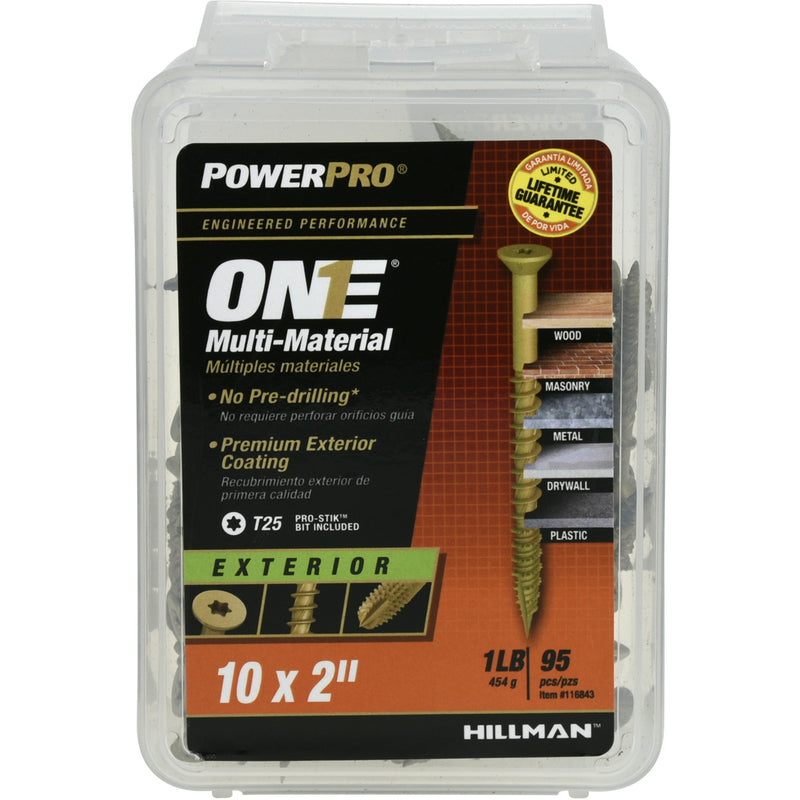 HILLMAN Power Pro No. 10 Ga. X 2 in. L Star Flat Head Coarse Multi-Material Screws