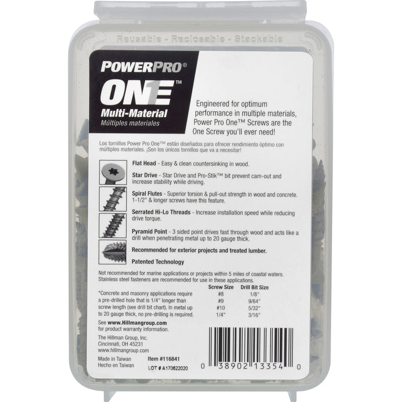 HILLMAN Power Pro No. 10 Ga. X 1-1/2 in. L Star Flat Head Coarse Multi-Material Screws
