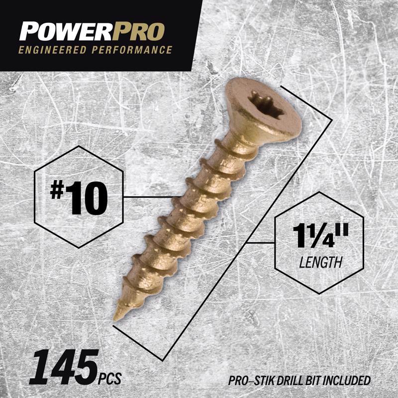 HILLMAN Power Pro No. 10 Ga. X 1-1/4 in. L Star Flat Head Coarse Multi-Material Screws