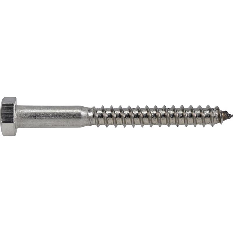 HILLMAN 3/8 in. X 3-1/2 in. L Hex Stainless Steel Lag Screw 25 pk