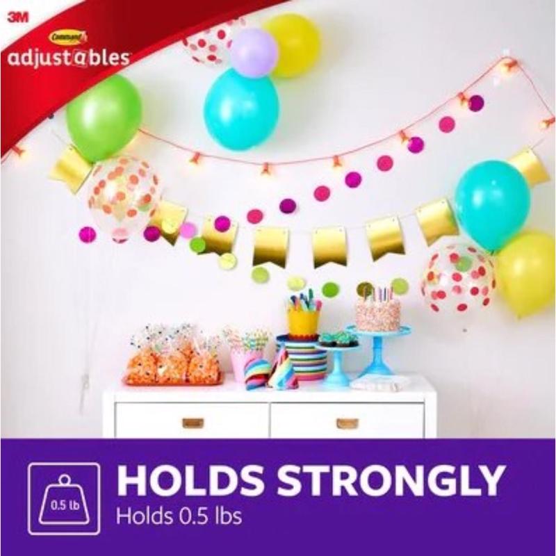 3M Command Adjustables Small Brushed Clear Plastic 6.75 in. L Clip 0.5 lb 14 pk