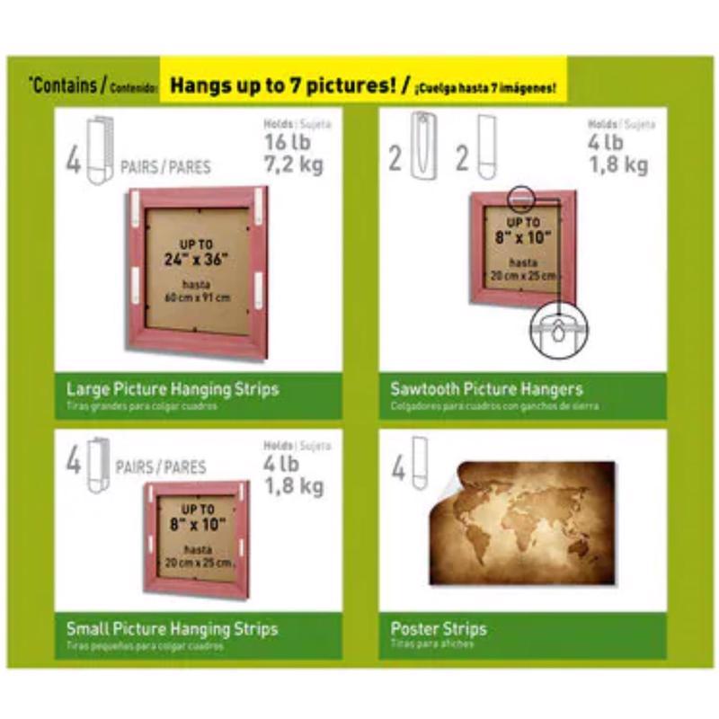 3M Command White Assorted Picture Hanging Set 4 lb 16 pk