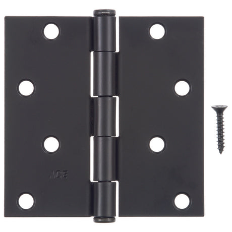 Ace 4 in. L Black Residential Door Hinge 1 pk